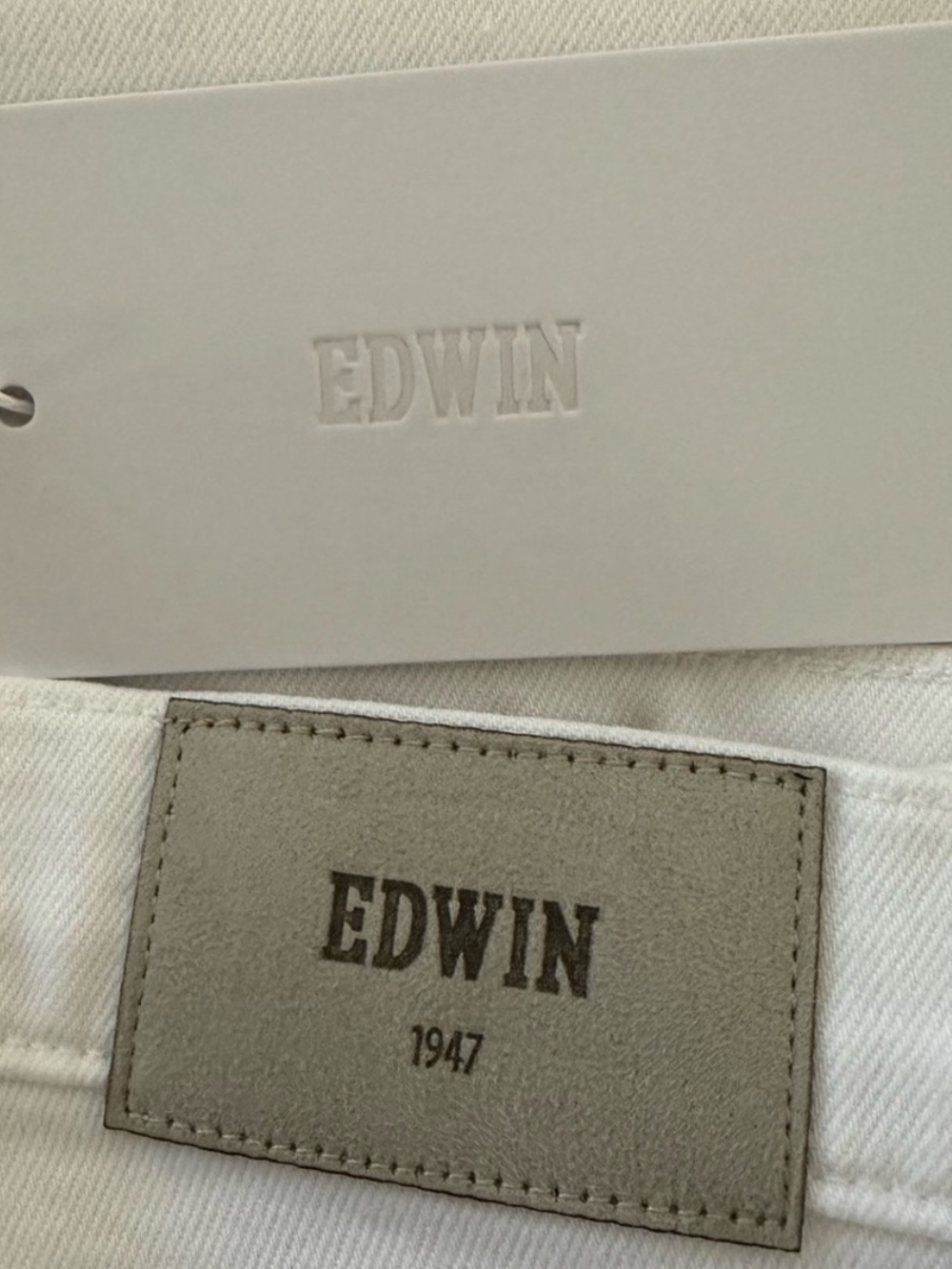 Edwin Jamie Boyfriend Relaxed Fit Denim Jean Pants, Optic White, Size 27, NWT - Picture 11 of 14